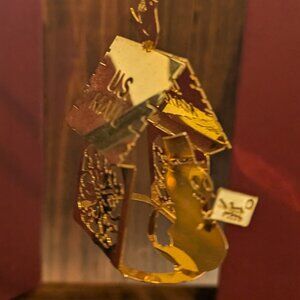 Vintage "Santa's Mailbox" 3D Intricate Gold Ornament, Danbury Mint